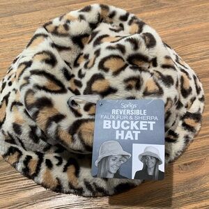 Brown and Black Animal Print Reversible ! Bucket Hat